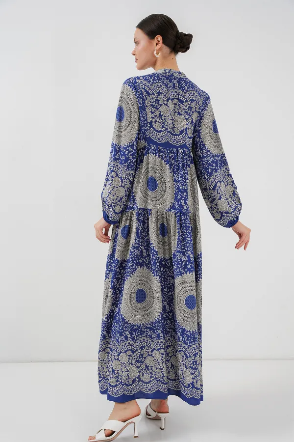 2423 Authentic Patterned Hijab Dress - Saks 4