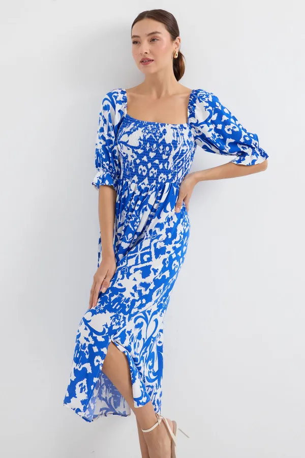 Robe fendue à motifs 2512 - Saxe