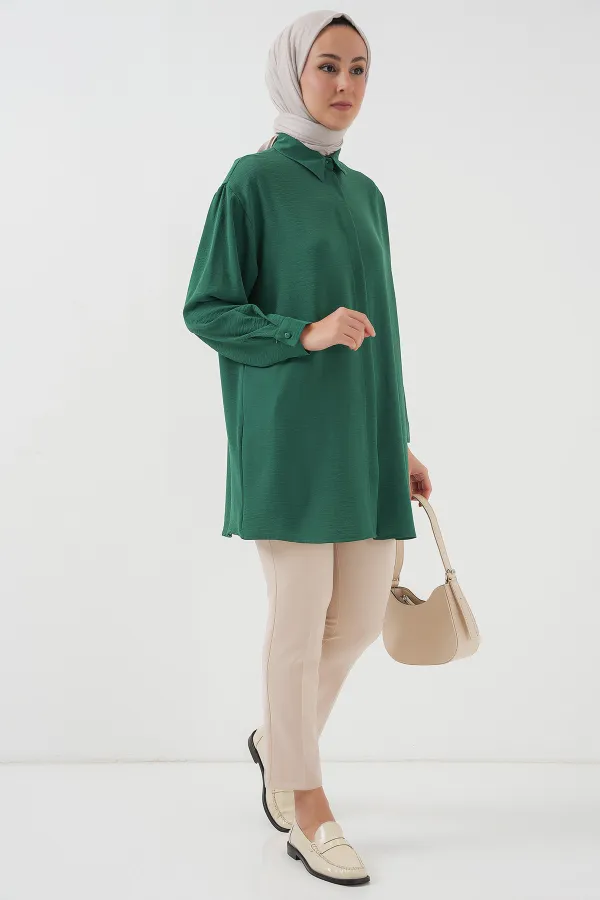 Tunique longue femme 5945 - Vert émeraude