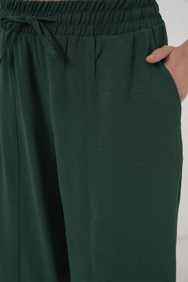 6591 Woven Harem Pants - Emerald Green