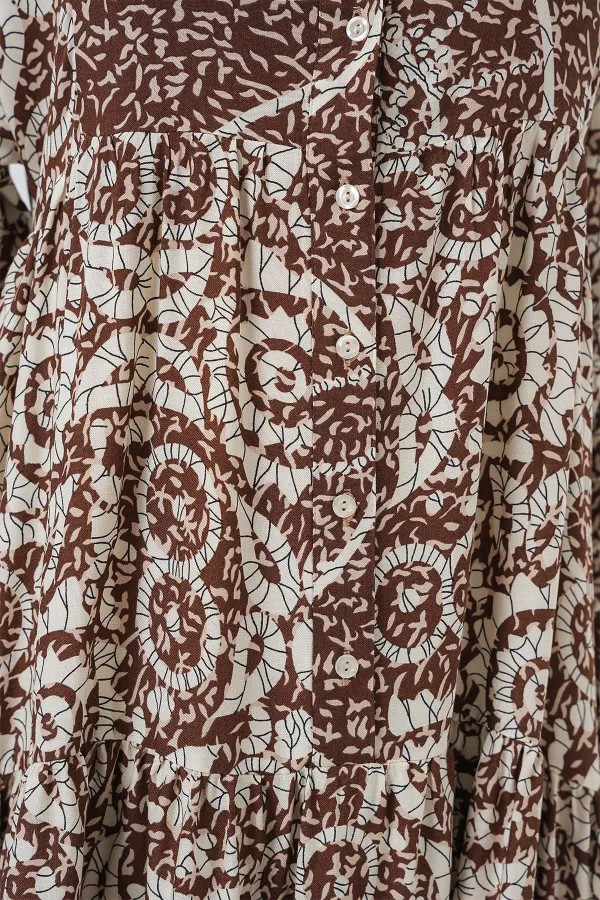 Robe hijab à motifs authentiques 2423 - Noire