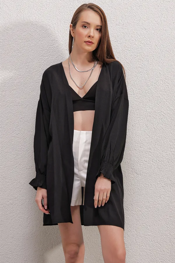 5882 Loose Kimono - Black