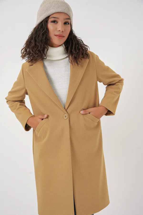 Manteau en cachemire 9085 - Moutarde
