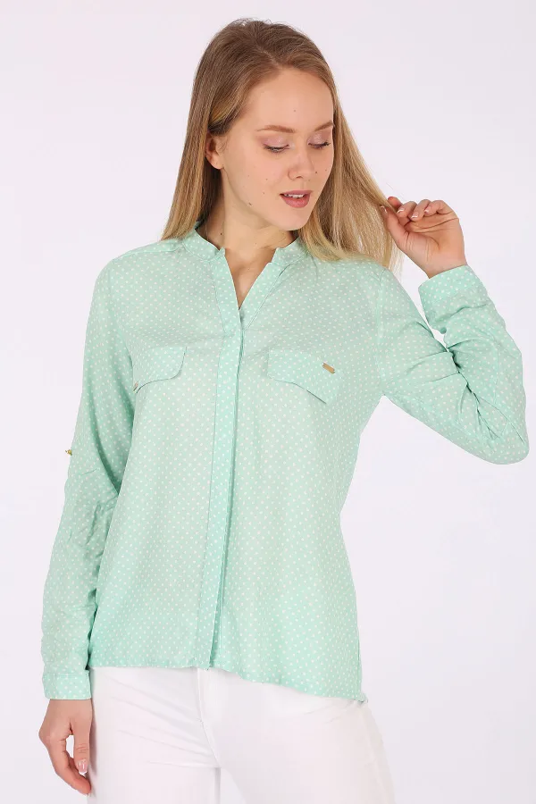 3455 Striped Shirt - Almond Green