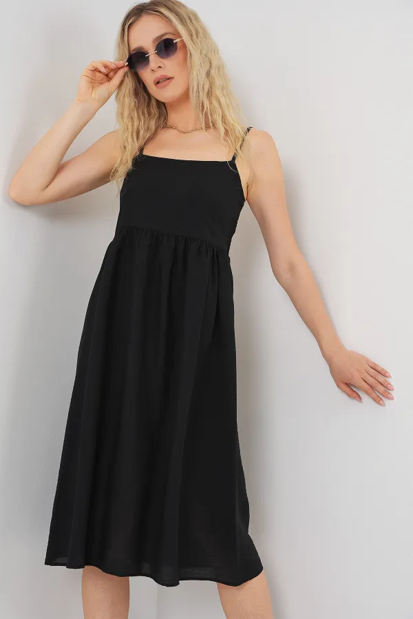 Women's Strappy Ayrobin Dress 2565 - Black