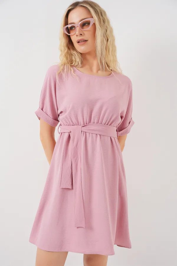 Robe courte Ayrobin à manches courtes pour femme 2572 - Poudre