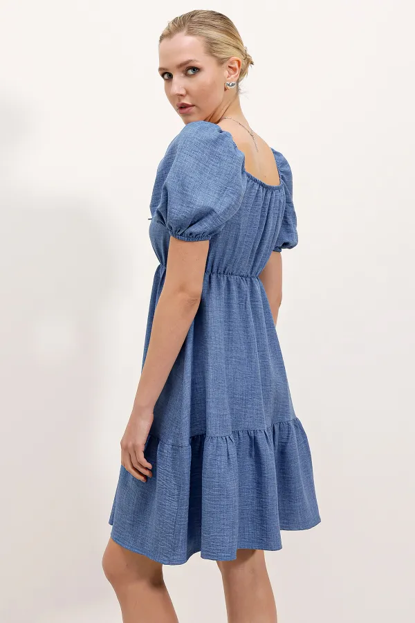 Robe évasée en popeline 2351 - C. Indigo