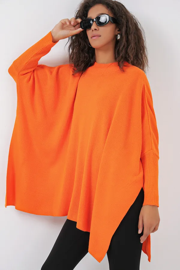 15783 Poncho fendu - Orange
