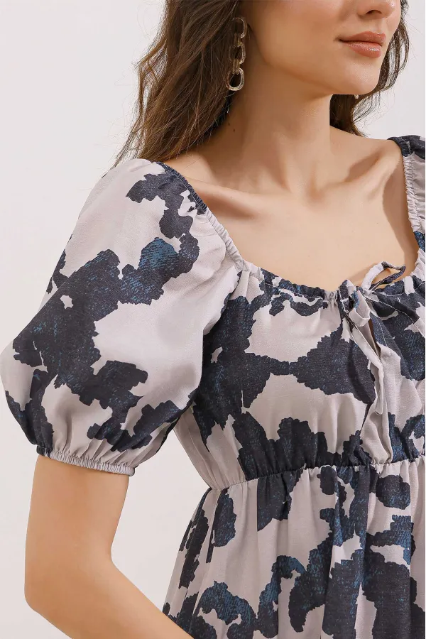 Robe évasée en popeline 2351 - Noir