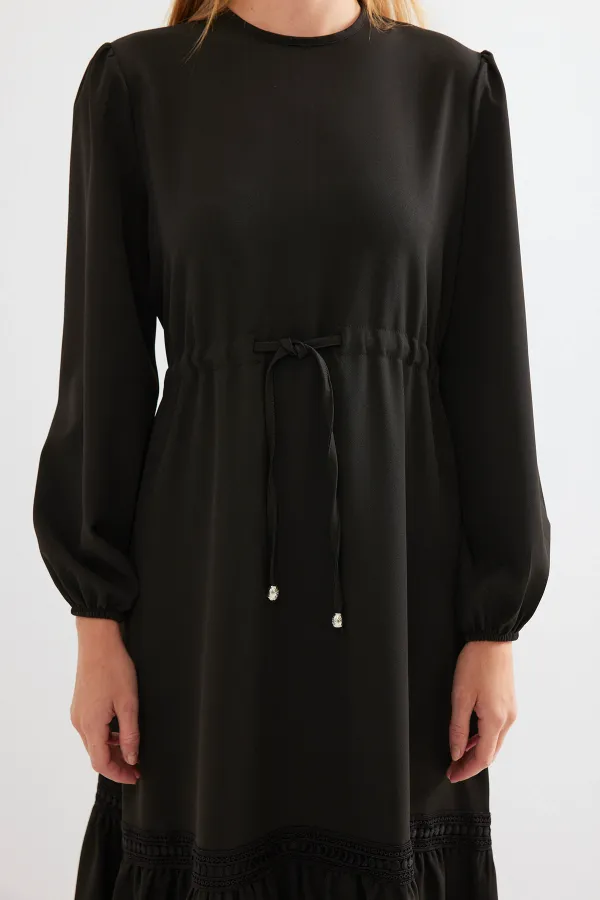 2483 Uzun Boydan Elbise - Siyah