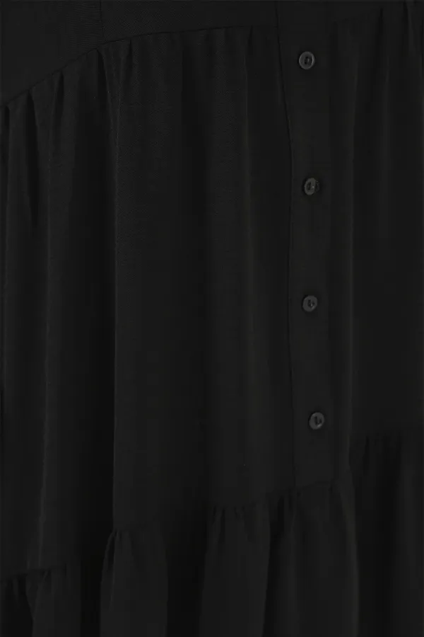 2527 Women's Long Hijab Dress - Black