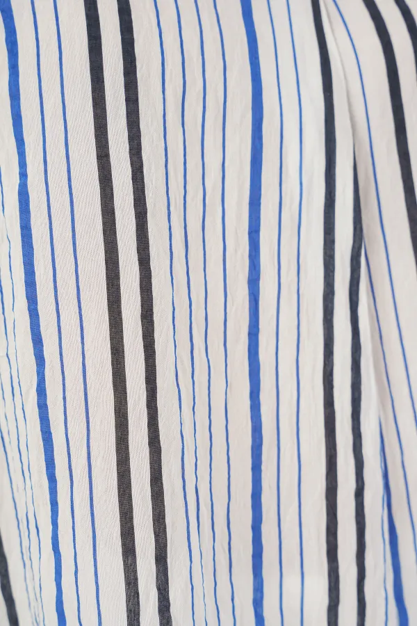 Chemisier rayé oversize pour femme 967 - Bleu marine