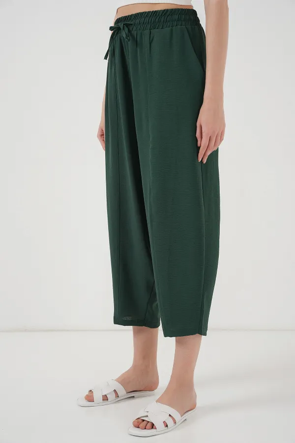 6591 Woven Harem Pants - Emerald Green
