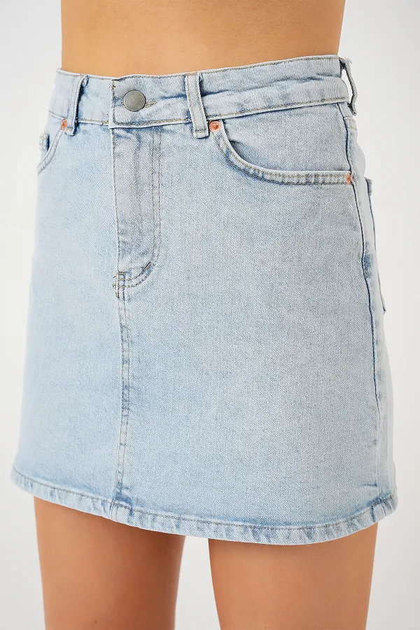 Jupe courte en jean pour femme 8049 - Bleue