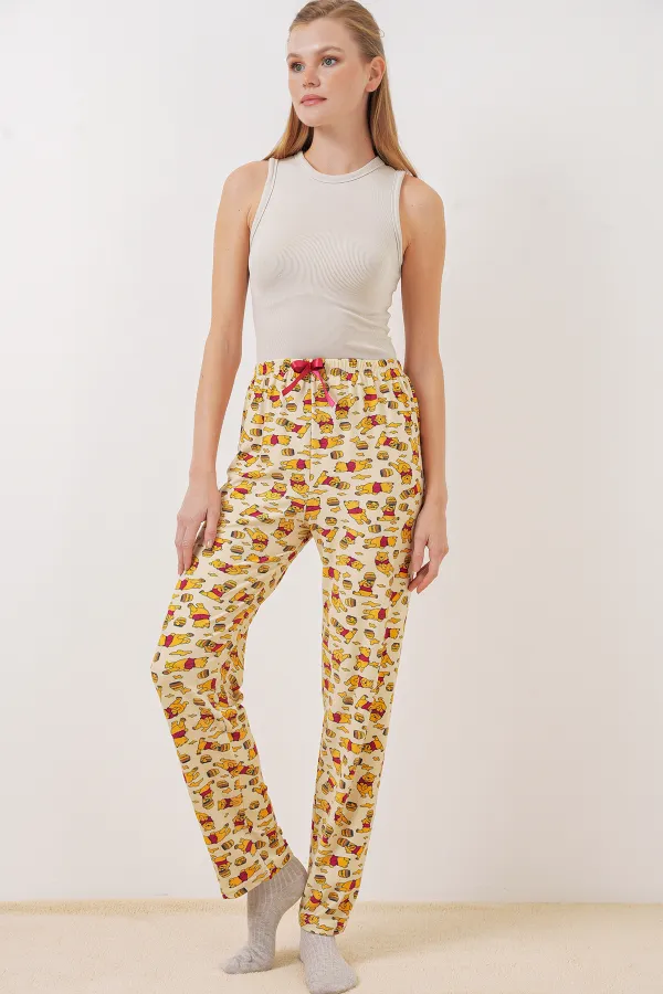 Bas de pyjama à motifs 4323 - M. Crème