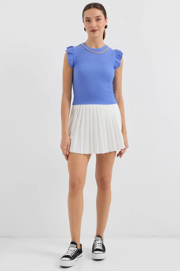 Chemisier tricoté 0430 - Bleu foncé