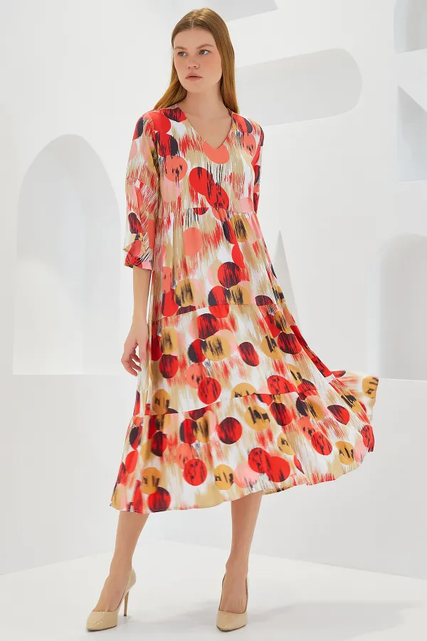 Robe courte en viscose à motifs carreaux écru pour femme, manches courtes, 1959