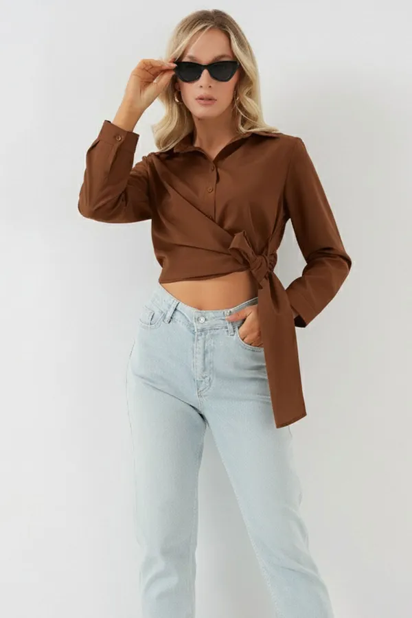 House Tie-Up Long-Sleeve Shirt 20325 - Romantic