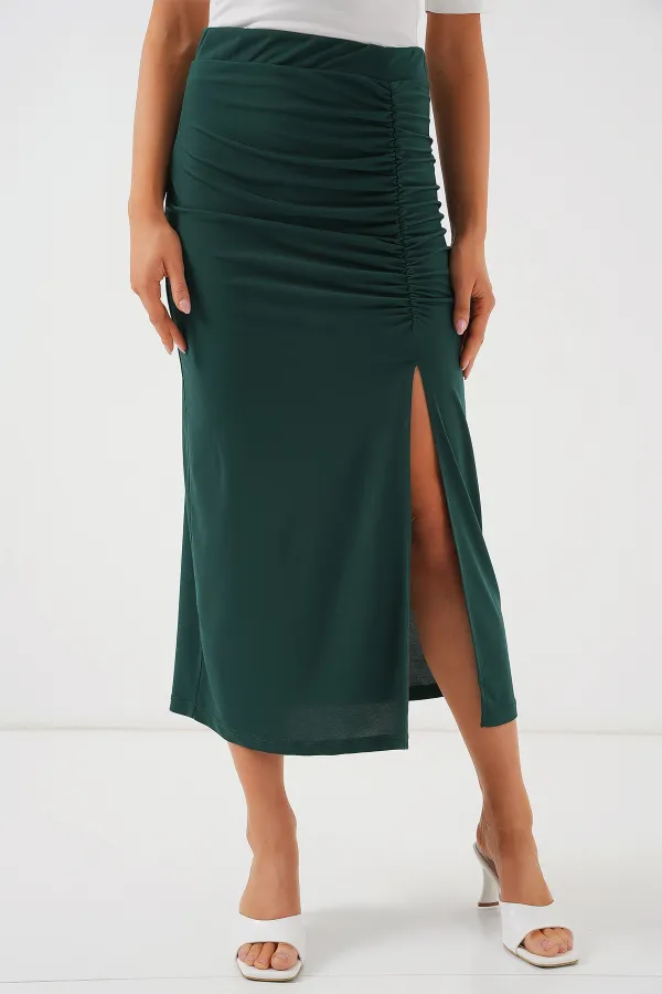 Jupe fendue Sandy 8033 - Vert émeraude