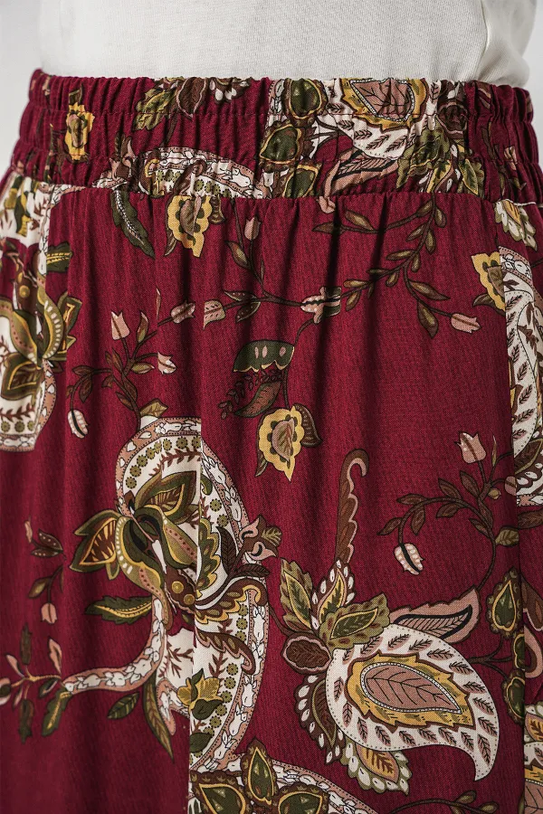 Jupe longue à motifs 1898 - Bordeaux