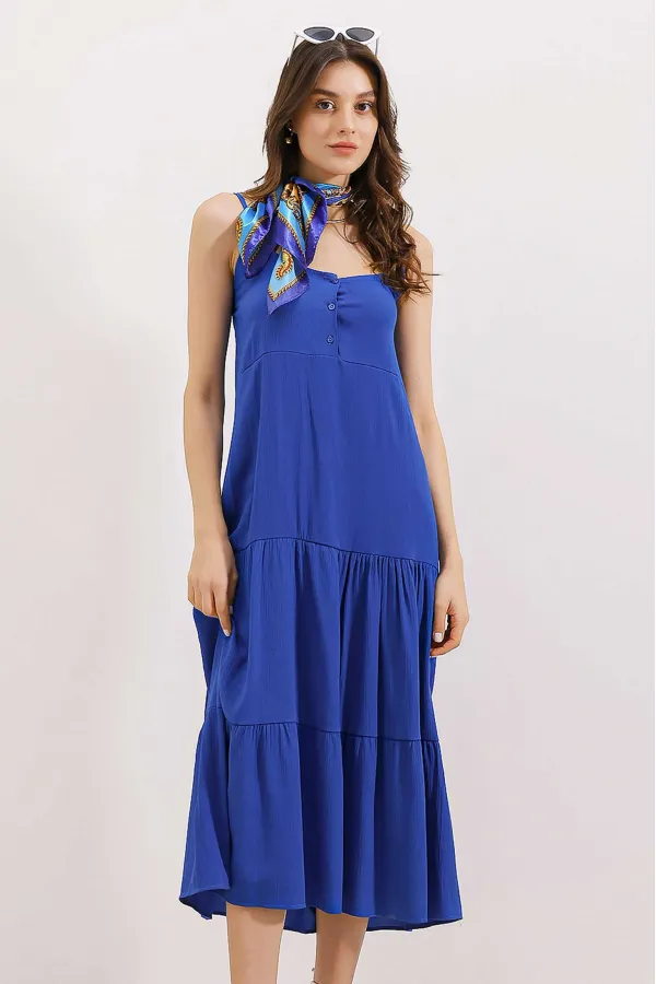 Robe midi à bretelles 2403 - Saxe