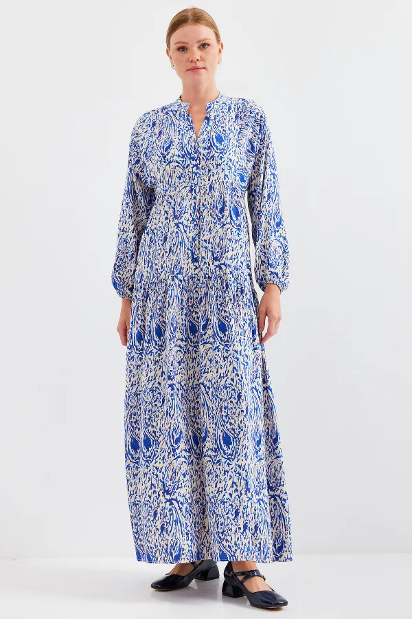 Robe hijab en viscose à motifs Saxon pour femme 2423