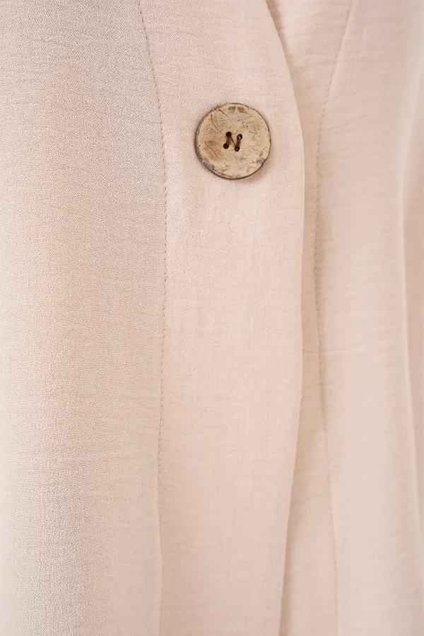 Kadın Kısa Kol Oversize Kimono 5969 - Krem