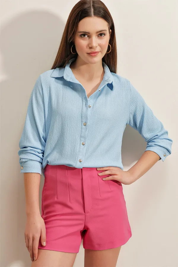 20160 Knitted Shirt - Blue