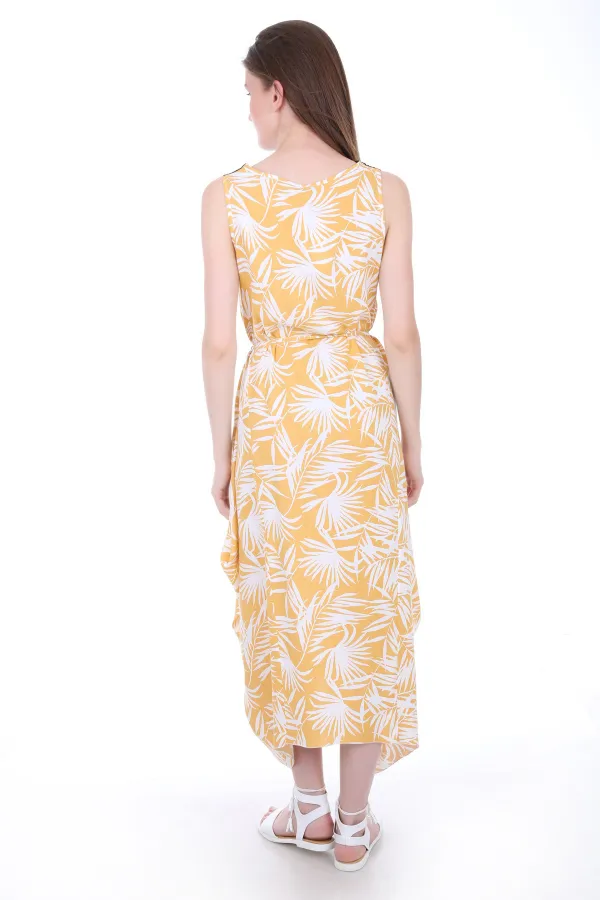 Robe brodée sur le devant 1512 - Jaune