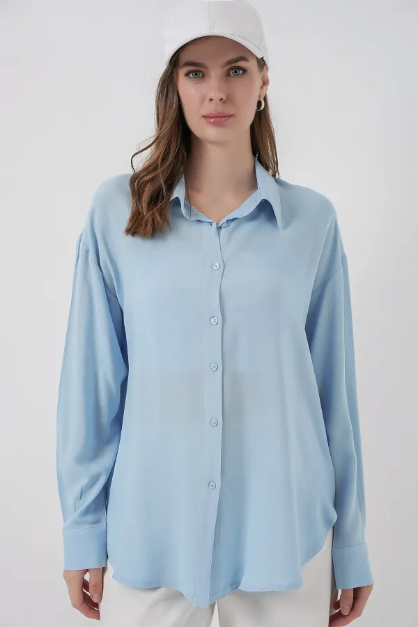 Chemise en viscose 3785 - Bleu clair