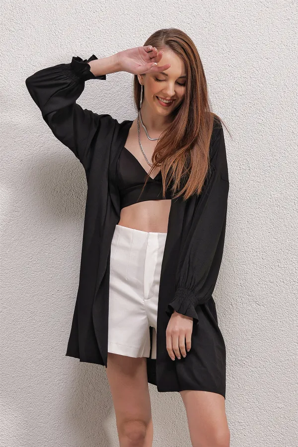 5882 Loose Kimono - Black