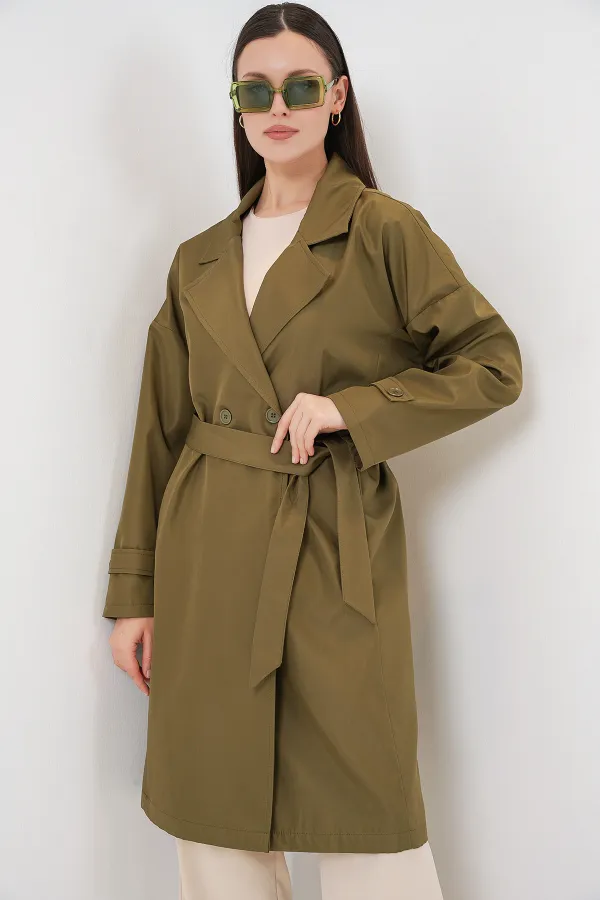 Trench-coat croisé pour femme 5987 - Kaki