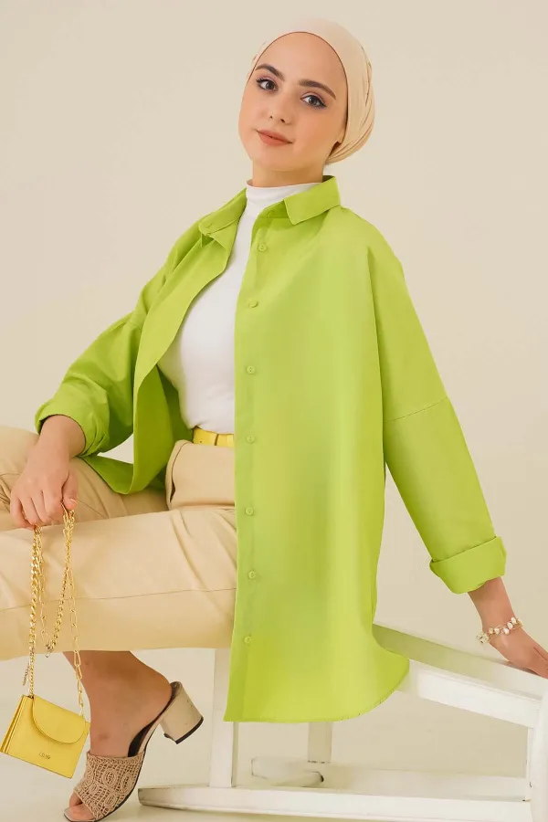 103901 Oversize Basic Hijab Shirt - Grey