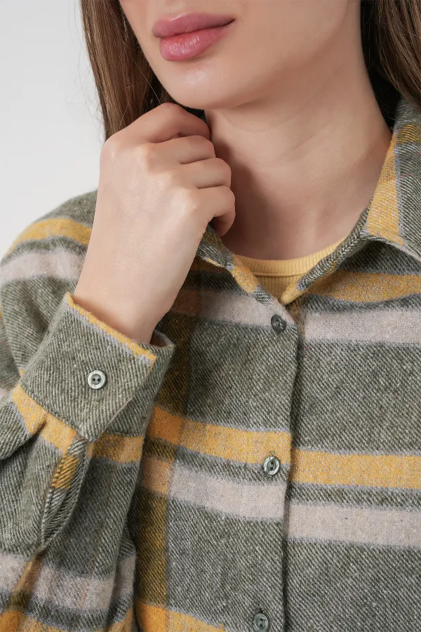 Chemise bûcheron oversize à carreaux pour femme 3854 E.Green