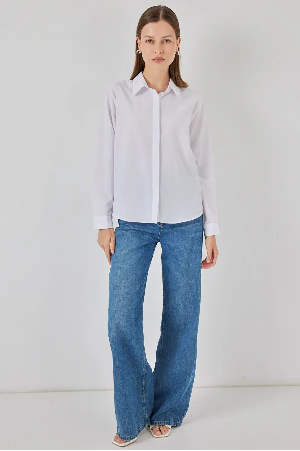 Chemise basique femme 20348 - Blanche