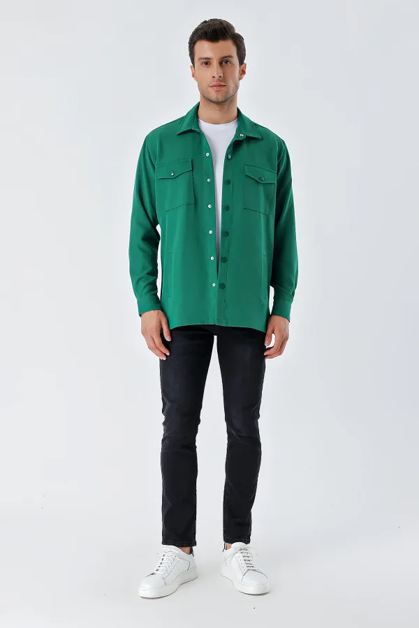 Chemise homme oversize 20193 - Vert émeraude