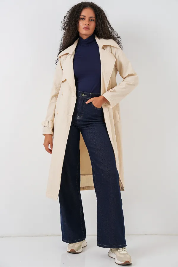 Trench-coat croisé 5938 - Crème