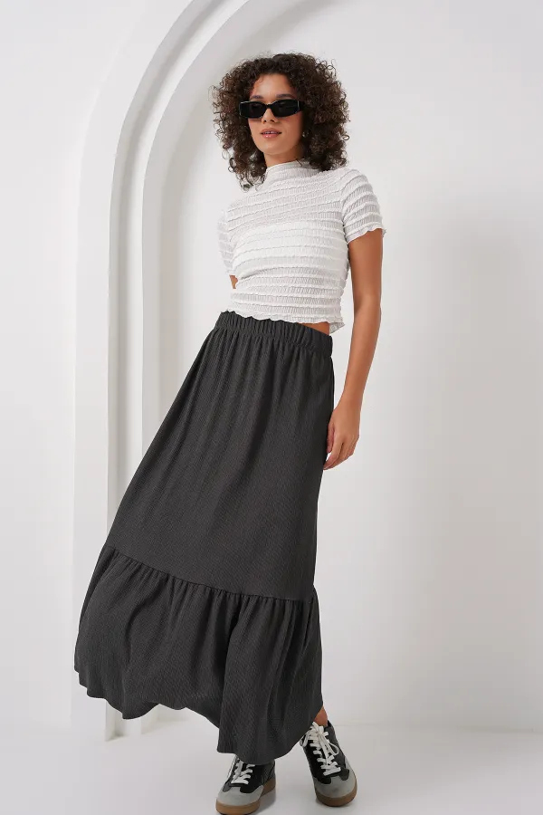 Jupe longue tricotée 1886 - Anthracite