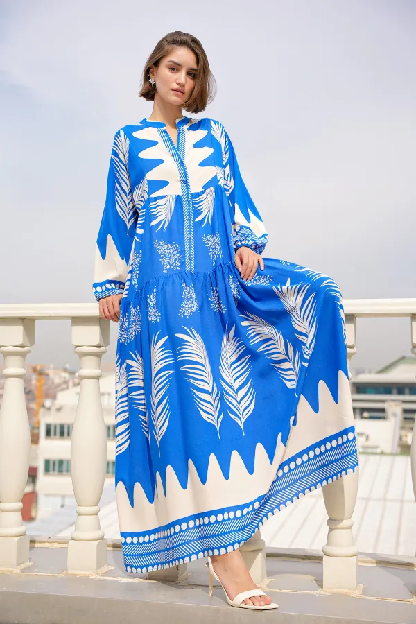 2423 Authentic Patterned Hijab Dress - M. Saks