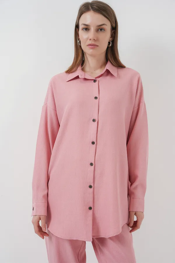 6622 Keten İkili Takım - Pudra