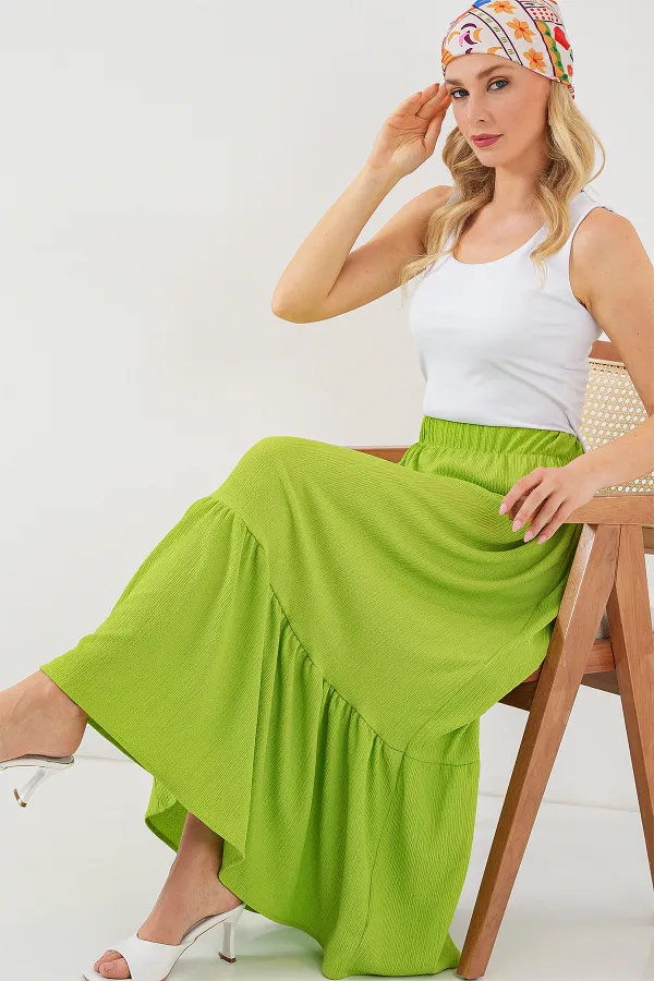 Jupe longue tricotée 1886 - Vert E.