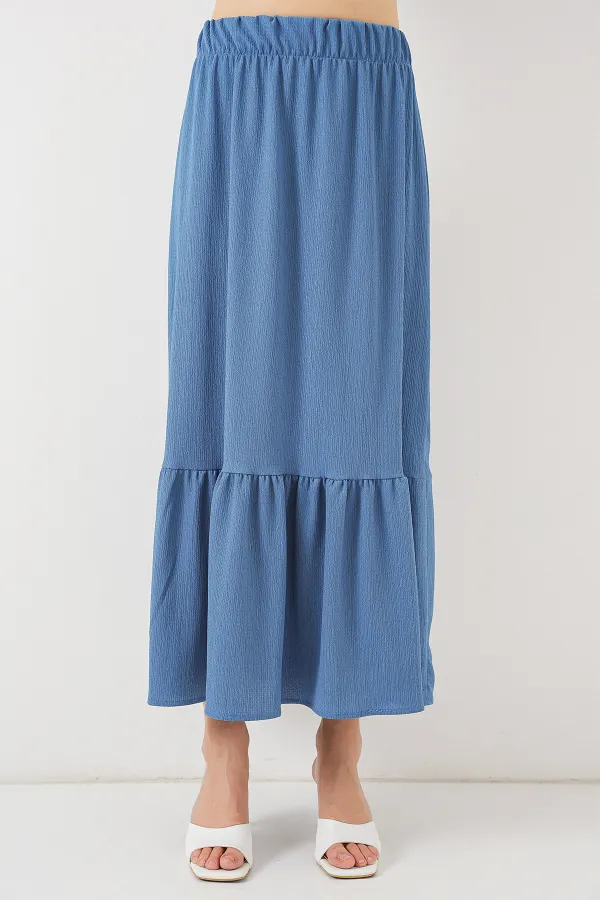 Jupe longue tricotée 1886 - Indigo