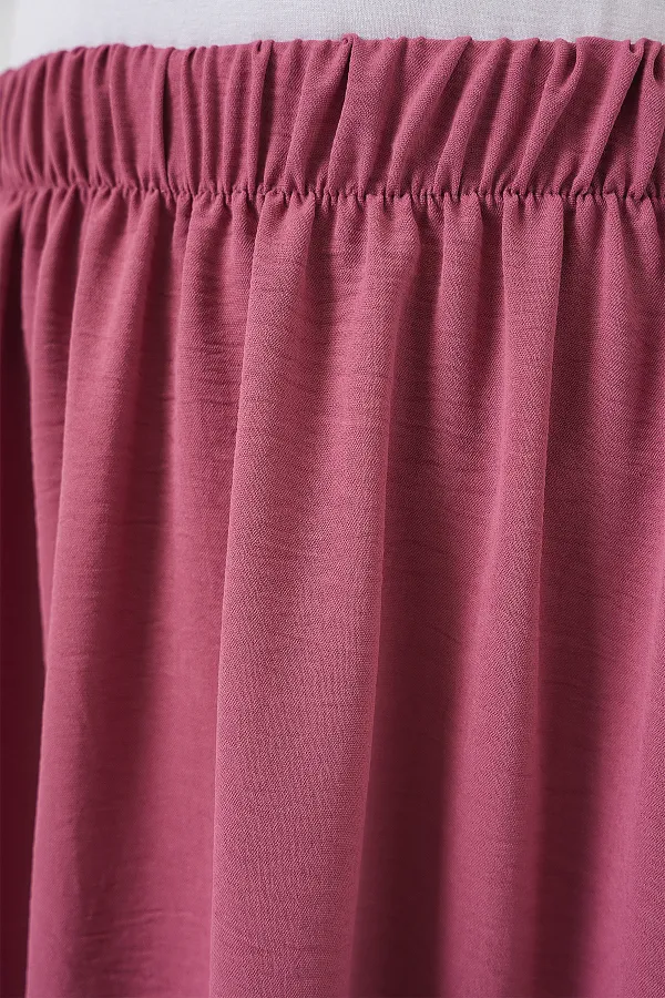 Kadın Uzun Ayrobin Etek 8050 - Gül Kurusu