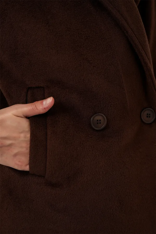 Veste en cachemire pour femme 0725 - Marron