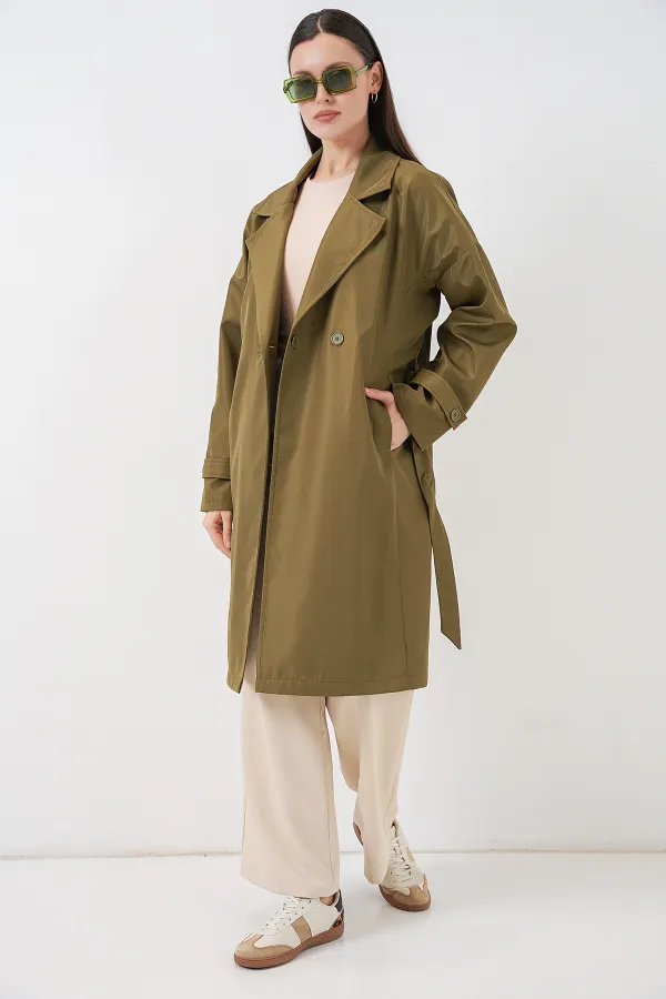 Trench-coat croisé pour femme 5987 - Kaki