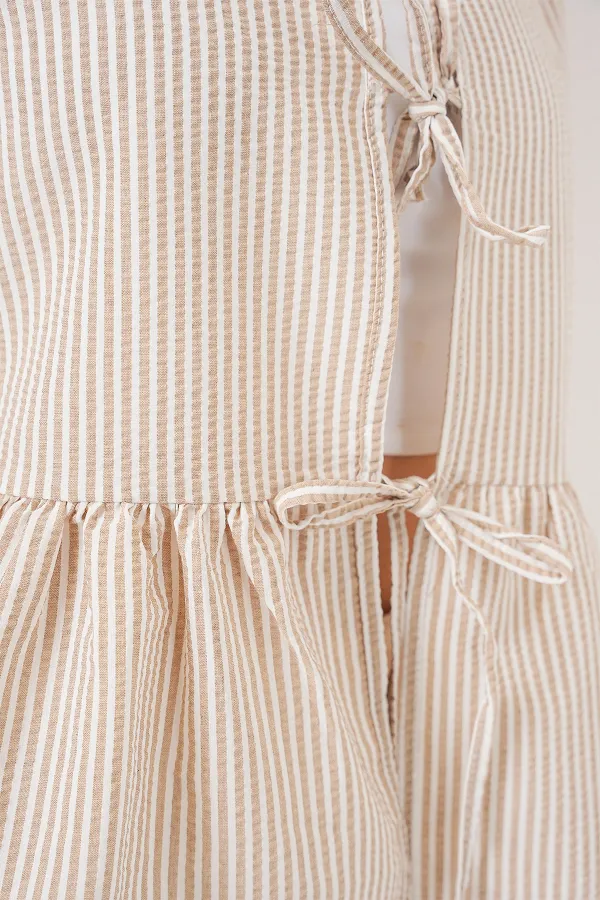 Kadın Önü Bağlamalı Bluz 961 - Bisküvi