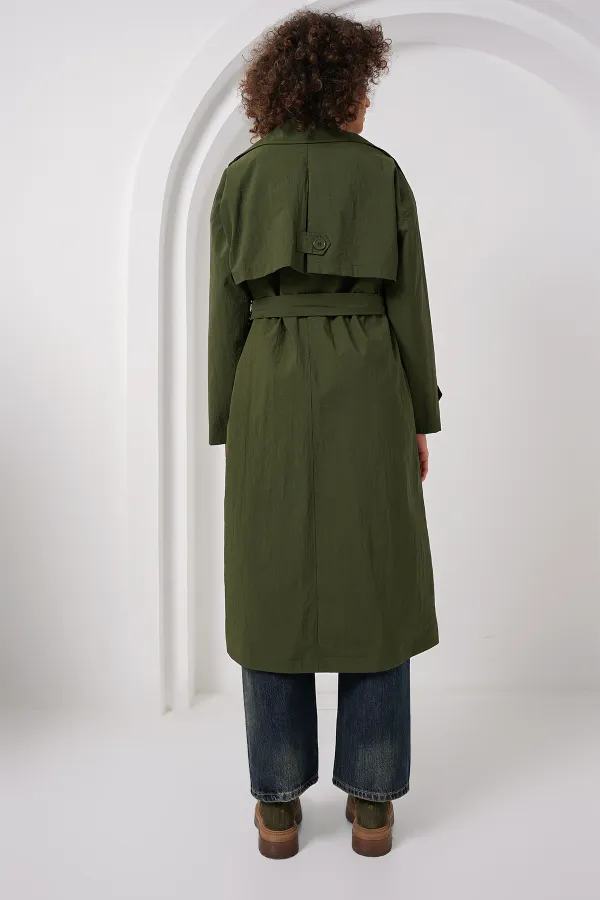 5936 Double-breasted Trench Coat - Khaki