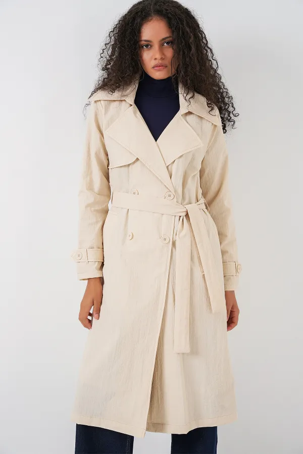 Trench-coat croisé 5938 - Crème