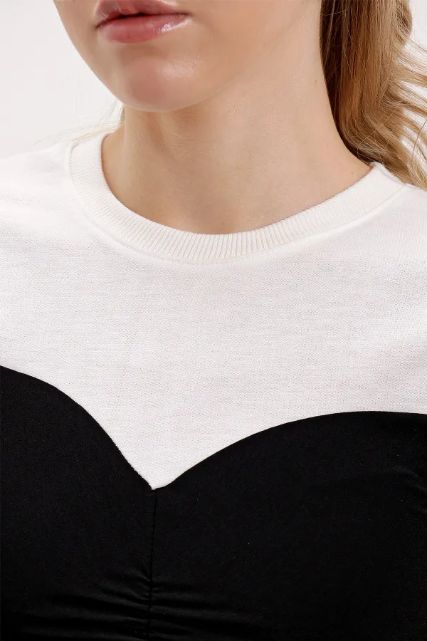 4314 Basic Gathered T-Shirt - Black