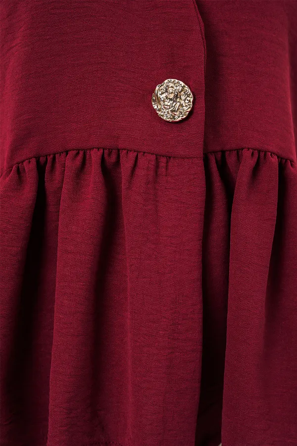 Women's Button-Down Sleeveless Blouse 994 - Burgundy